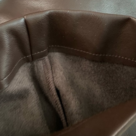 JONATHAN SIMKHAI Amelia Chocolate Vegan Leather Pants with Cropped Hips - Picture 13 of 14